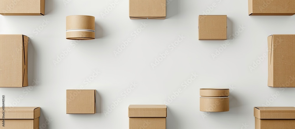 Poster isolated white background showcasing product packaging for mockup purposes featuring ample copy spac