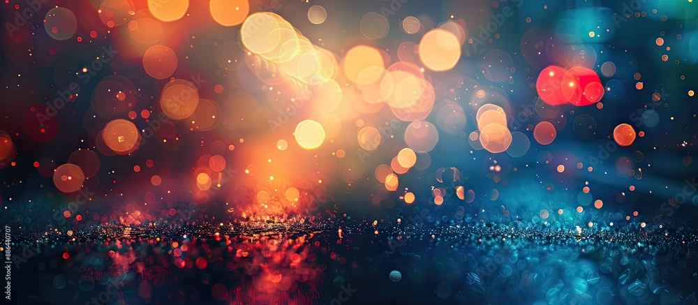 Poster An image featuring a bokeh effect from background lights with empty space for additional content