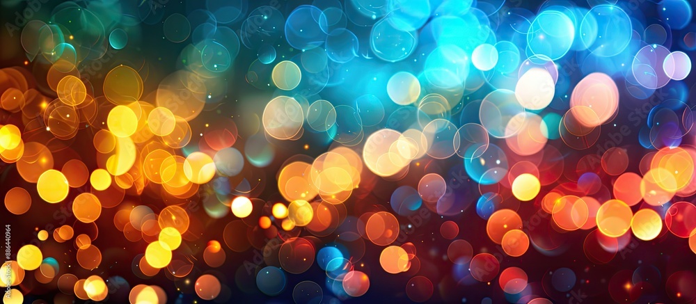 Poster vibrant large colorful bokeh lights set against a dark backdrop ideal for party invites carnivals ch