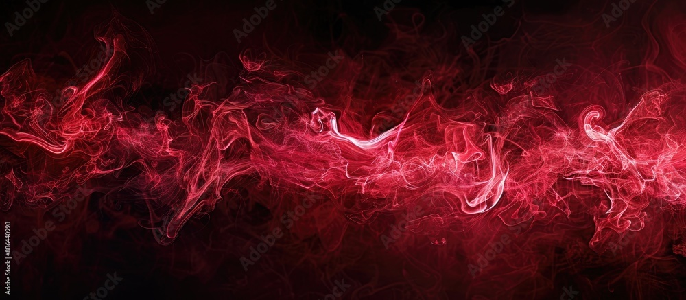 Fototapete vivid red vapor against a dark backdrop perfect for adding text or graphics in the copy space image