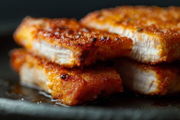 Japanese deep fried beef cutlet. Tonkatsu

