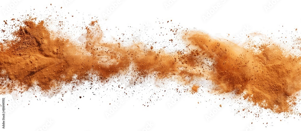 Aufkleber Colorful brown powder texture with abstract splatted patterns on a white background ideal for a copy space image