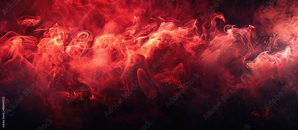 Aufkleber Vivid red vapor against a dark backdrop perfect for adding text or graphics in the copy space image