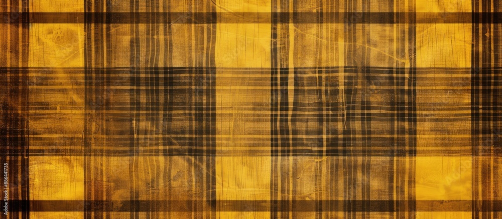 Aufkleber Background with brown and yellow plaid pattern suitable for inserting text or images providing a rustic style in images having copy space image