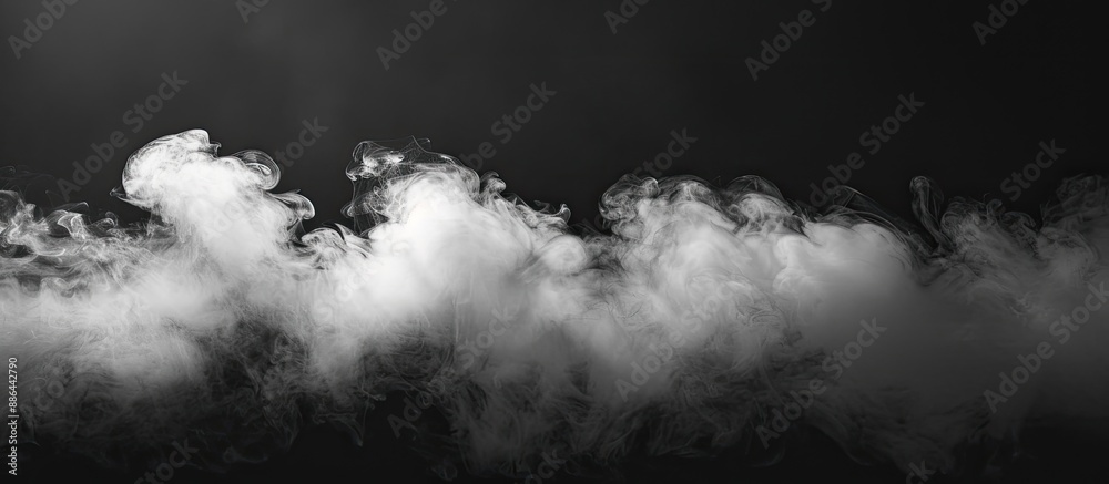 Aufkleber sparse black backdrop contrasted by billowing white steam creates an impactful copy space image