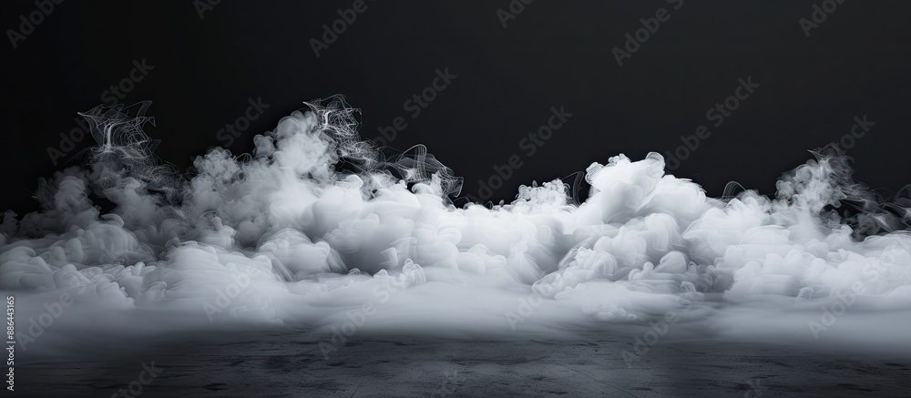 Aufkleber sparse black backdrop contrasted by billowing white steam creates an impactful copy space image