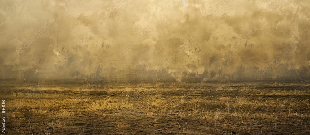 Poster abstract steppe landscape with a field providing copy space