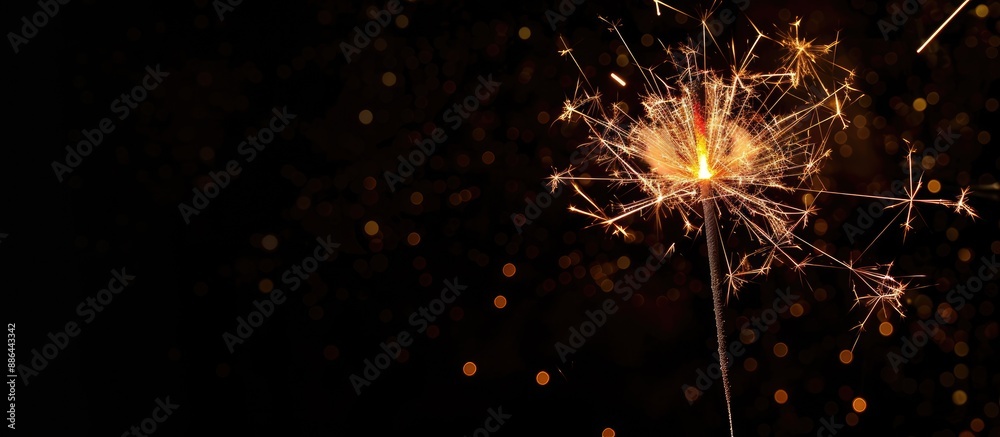 Poster close up image of genuine fireworks with ample copy space