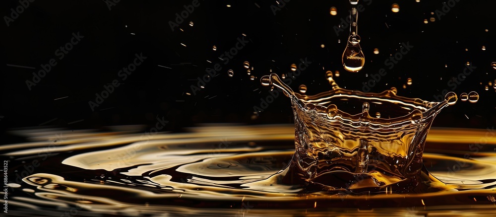 Aufkleber Stunning image capturing the dynamic motion of a water droplet with ample copy space for text or graphics