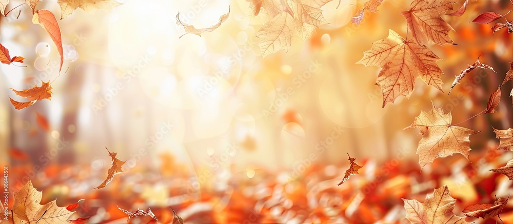 Wall mural fall background with copy space image