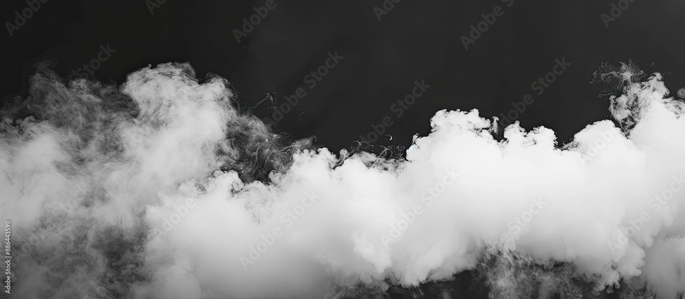 Aufkleber A striking contrast between billowing white steam against a dark backdrop Space available for text or images. with copy space image. Place for adding text or design