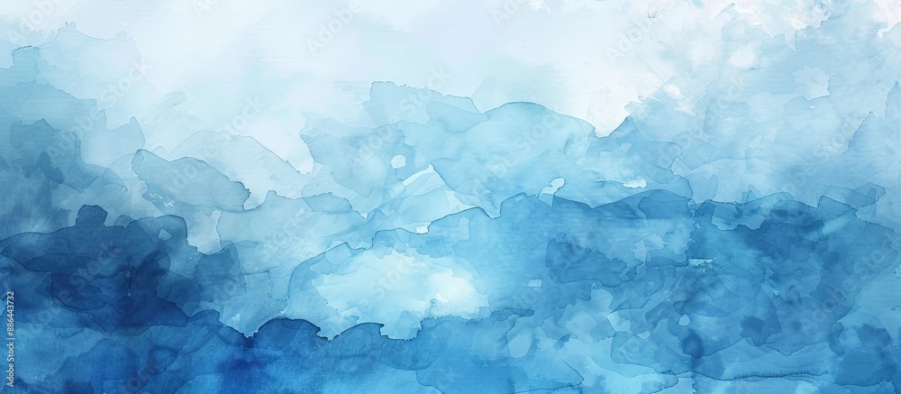 Poster blue watercolor background providing copy space image with abstract texture