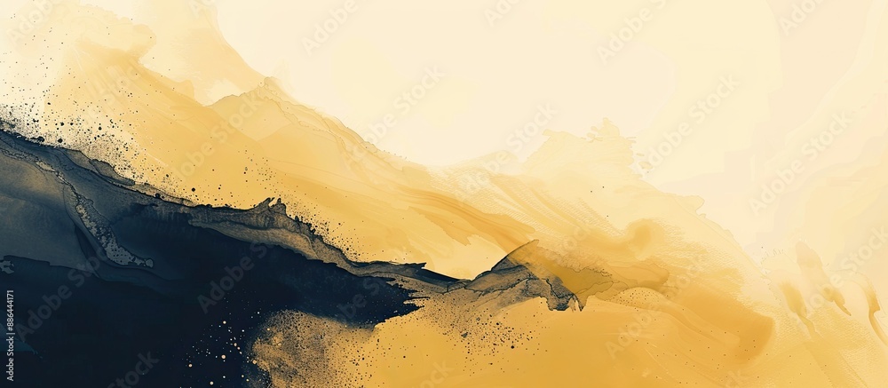 Fototapete gradient abstract art background features light yellow and black colors with copy space image