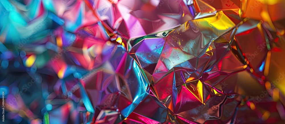 Poster colorful illumination highlights textured foil pieces in an abstract background perfect for a copy s