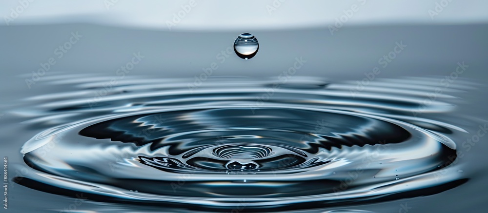 Aufkleber water droplet on a clean surface with copy space image