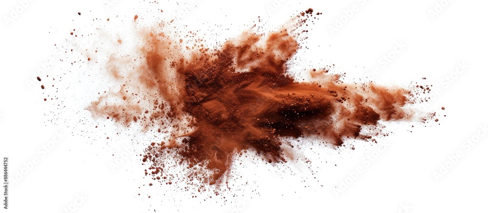 Aufkleber Colorful brown powder texture with abstract splatted patterns on a white background ideal for a copy space image