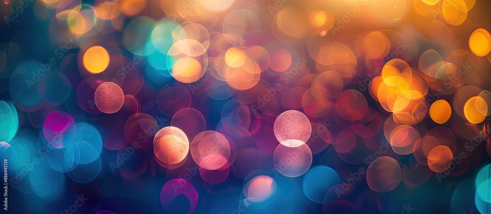Aufkleber blurry background with bokeh for designers mixed colorful light on a defocused portrait lens backdro