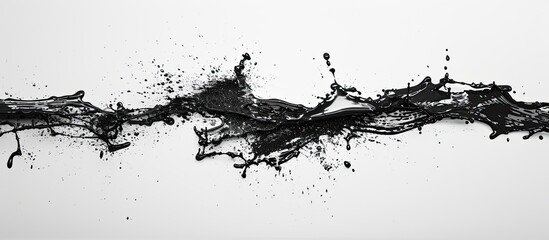 Naklejka premium A black substance slowly expands across a clean white surface leaving ample room for an overlaying image