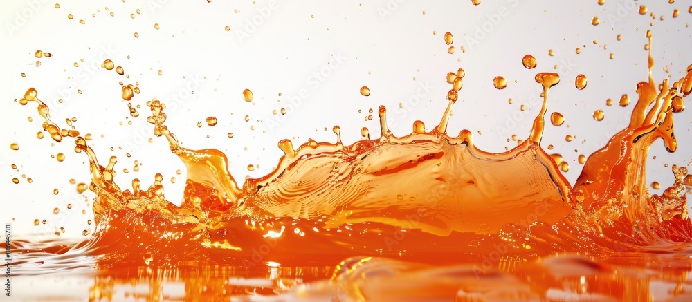 Poster isolated orange water splash with copy space image