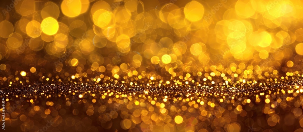 Poster a luxurious gold glitter with a blurred bokeh background suitable for christmas holidays and new yea