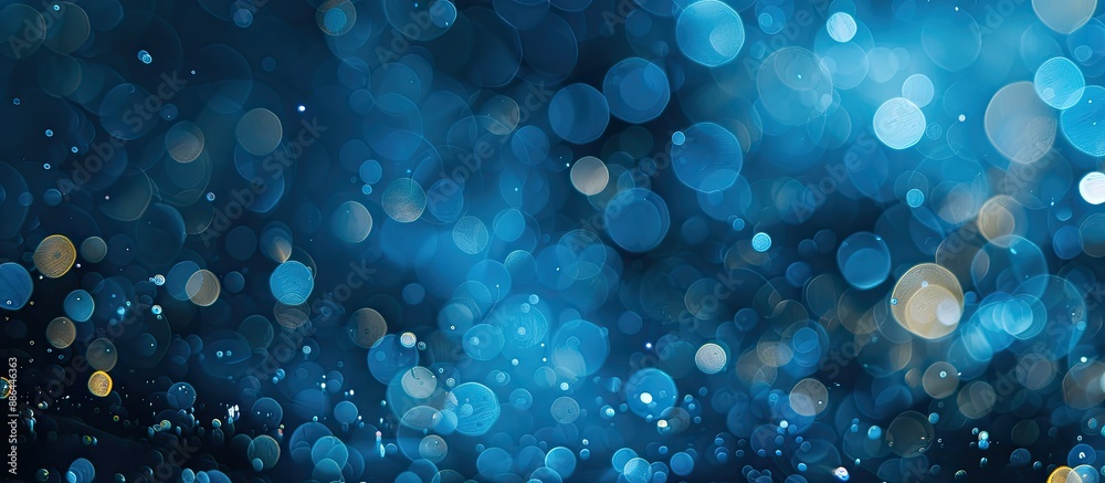 Leinwandbilder blurry bokeh effect on a blue backdrop with copy space image