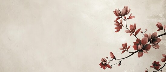 Neutral background with a floral design ideal for sympathy condolences funeral or somber greeting cards providing ample copy space for personal messages