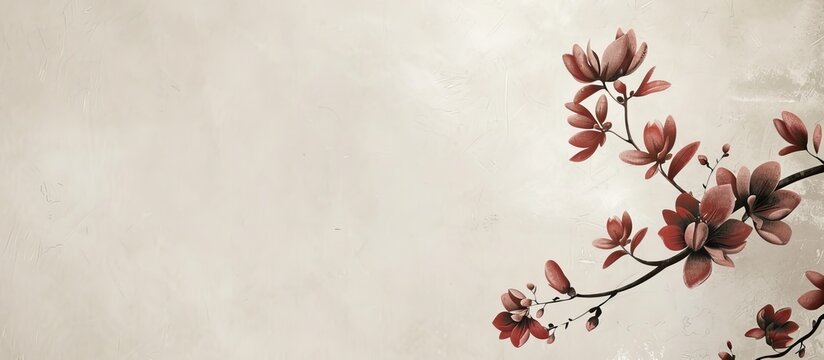 Neutral background with a floral design ideal for sympathy condolences funeral or somber greeting cards providing ample copy space for personal messages