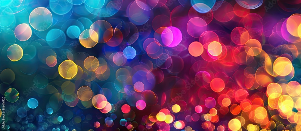 Poster vibrant large colorful bokeh lights set against a dark backdrop ideal for party invites carnivals ch