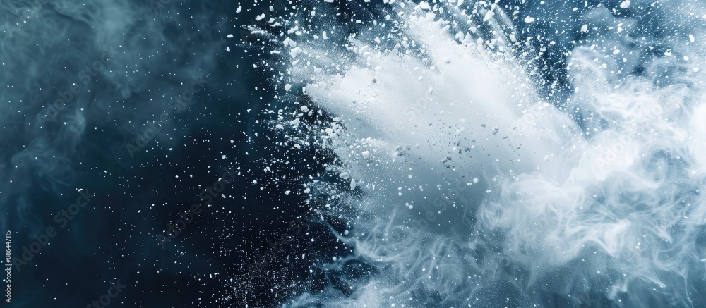 Aufkleber Freeze motion of white powder exploding on an abstract background with copy space image