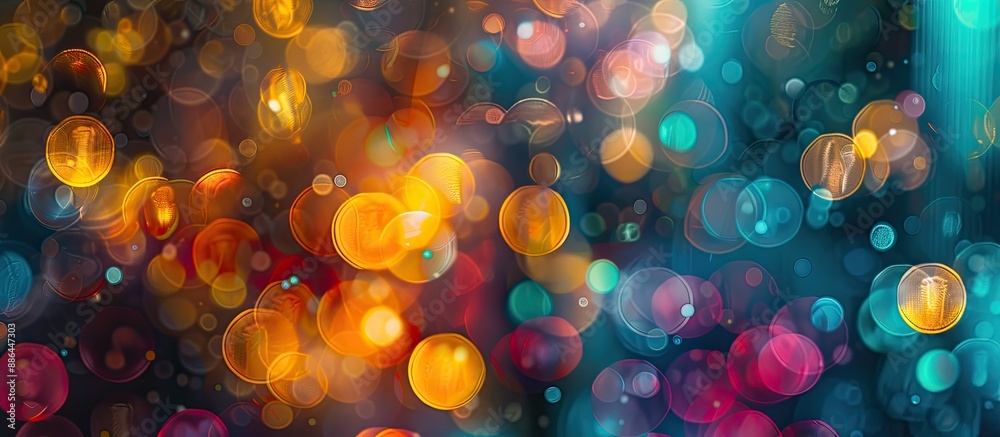 Aufkleber blurry background with bokeh for designers mixed colorful light on a defocused portrait lens backdro
