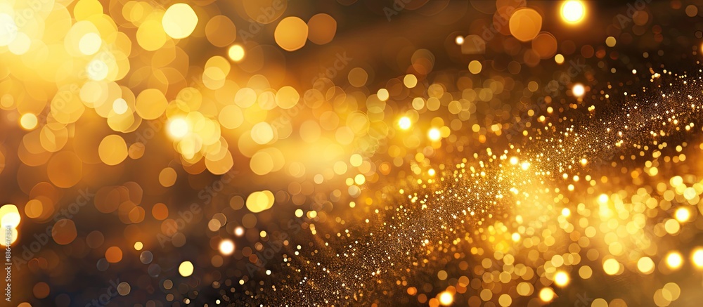 Aufkleber golden particles sparkle on a background with copy space image
