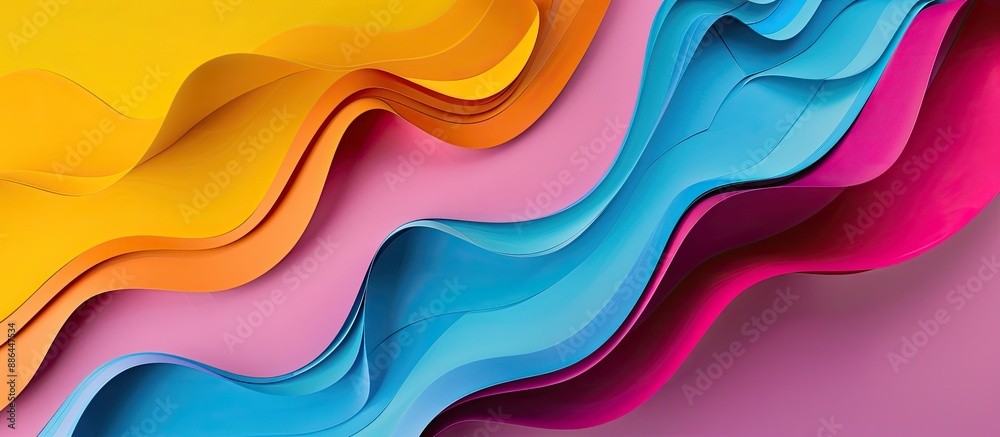 Poster vibrant abstract paper with copy space image