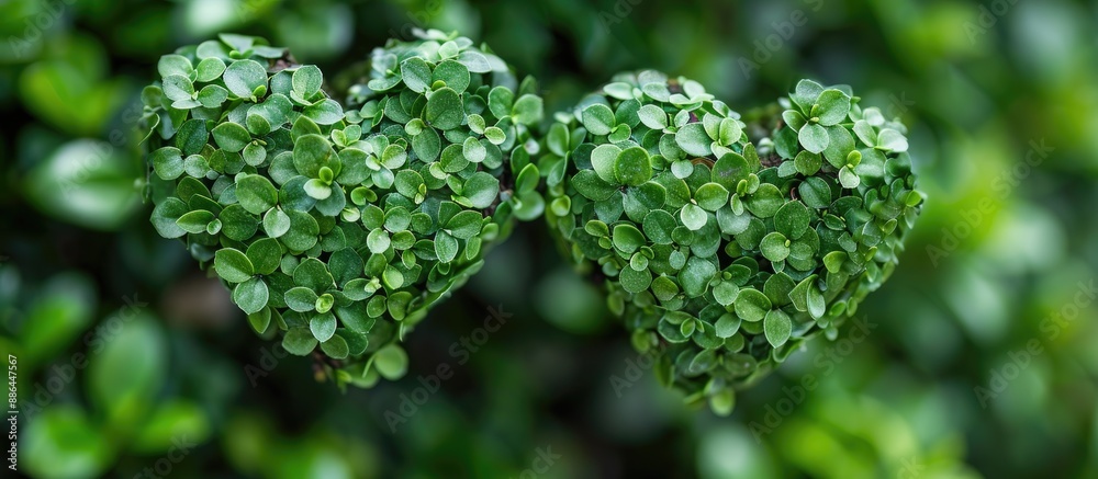 Poster a pair of heart shaped green plants symbolizing love perfect for a home garden creating a charming a
