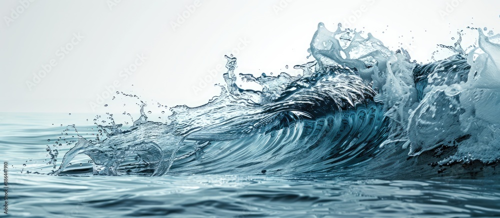Poster wave on the water with copy space image