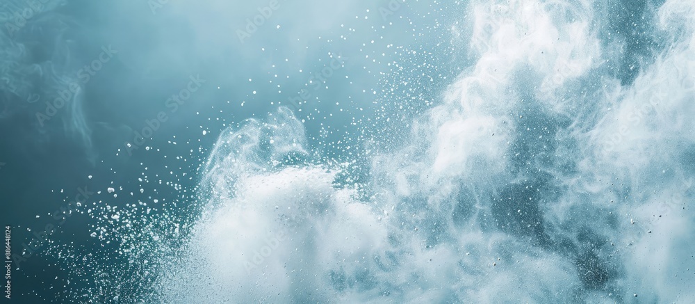 Aufkleber Freeze motion of white powder exploding on an abstract background with copy space image