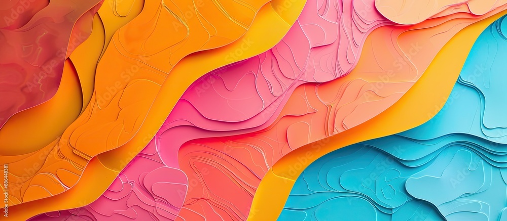 Poster vibrant abstract paper with copy space image