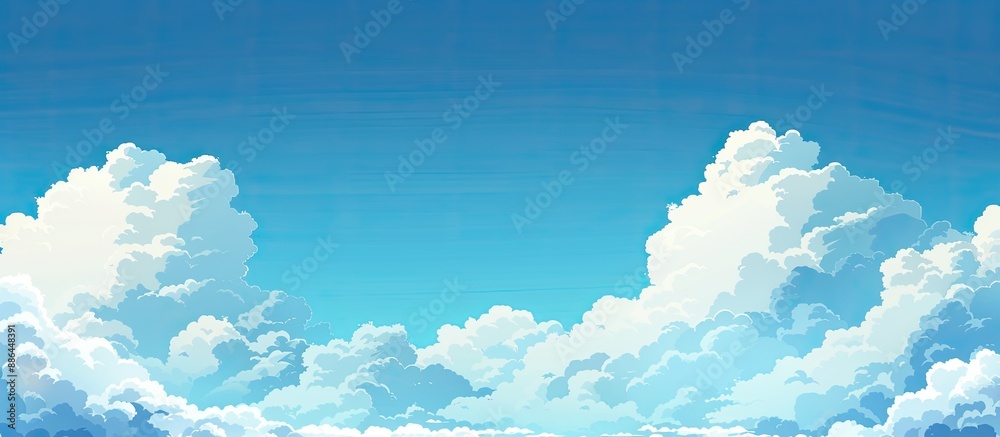 Poster Template featuring a blue sky with clouds allowing for text input in the copy space image