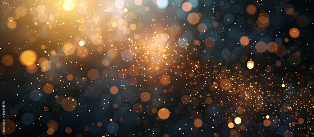 Fototapete Gleaming golden sparkler against a dark abstract backdrop evoking Christmas cheer with a sparkling Bengal light effect offering empty space for text on the image. with copy space image