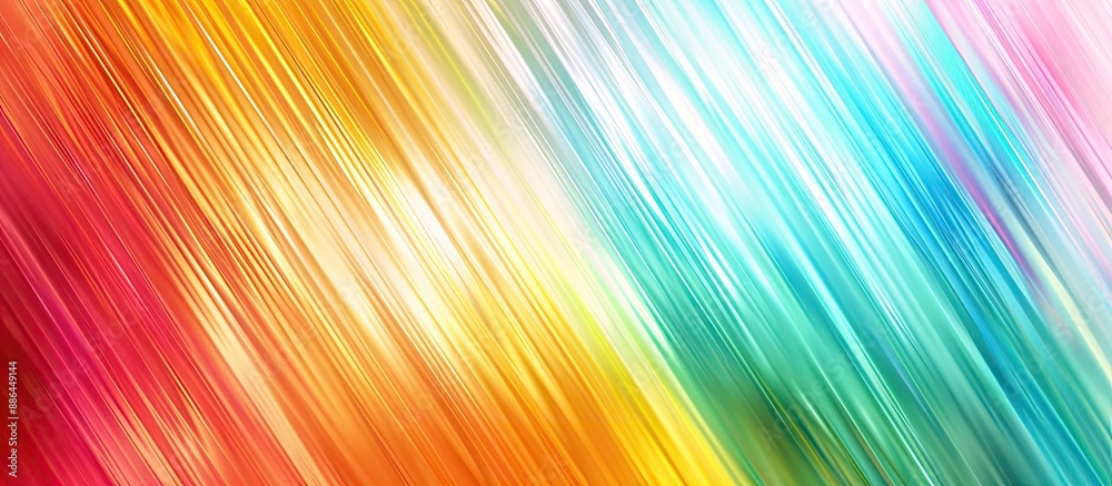 Poster Colorful lines texture wallpaper with copy space image on light abstract gradient motion blurred background