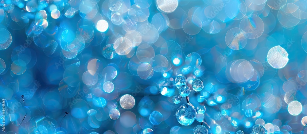 Leinwandbilder Blue bokeh backdrop with unstructured patterns enhances copy space image