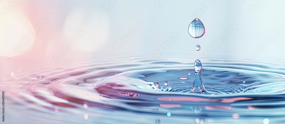 Aufkleber Stunning image capturing the dynamic motion of a water droplet with ample copy space for text or graphics
