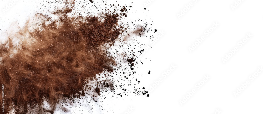 Aufkleber Colorful brown powder texture with abstract splatted patterns on a white background ideal for a copy space image