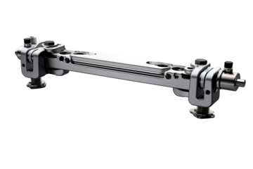 A Precise Engineering Marvel: A Detailed View of a Silver Industrial Machine Part on a White or Clear Surface PNG Transparent Background