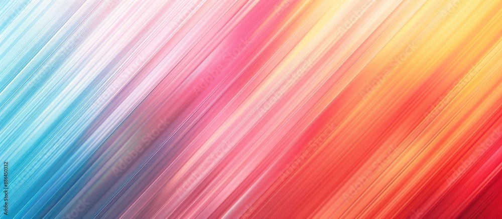 Poster Colorful lines create a light abstract gradient motion in this textured wallpaper with a blurred background ideal for projects needing copy space image