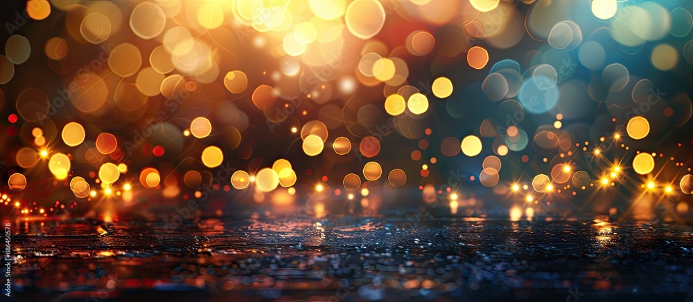 Aufkleber christmas background with numerous bokeh lights creating a festive ambiance copy space image