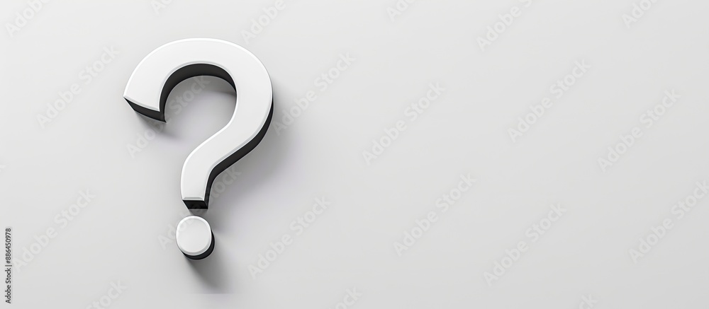 Aufkleber Design featuring a question mark and a blank area for text on a white background. with copy space image. Place for adding text or design