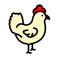 Chicken Vector Filled Icon Design