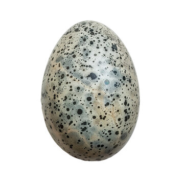 Top view of a single emu egg isolated on a white transparent background