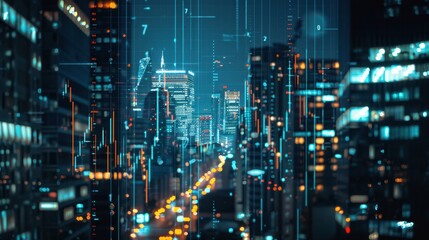 The futuristic digital cityscape