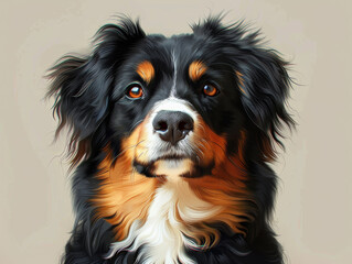 Hand drawn realistic illustration animal dog